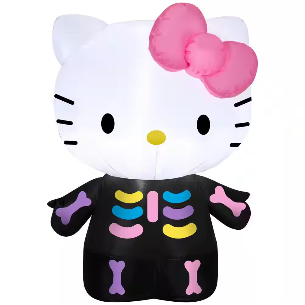 3 Ft. Tall Halloween Inflatable Airblown-Hello Kitty Neon Skeleton
