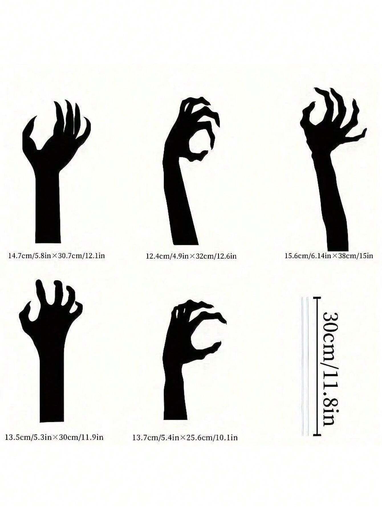 Set of 5 Spooky Black Halloween Yard Decorations - Handmade Lawn Stakes for Festive Outdoor Displays