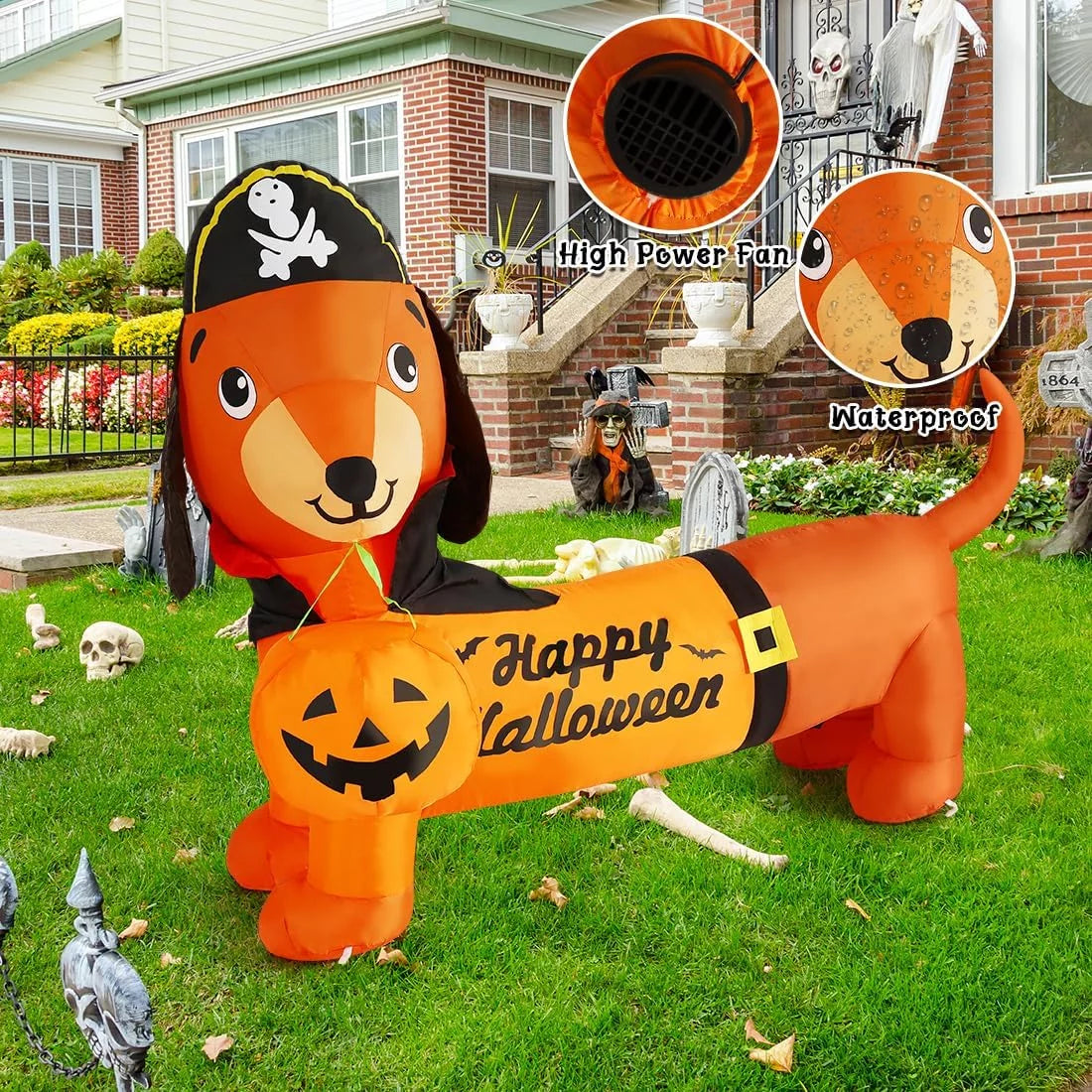  5 FT Halloween Dogwith Built-In Lights