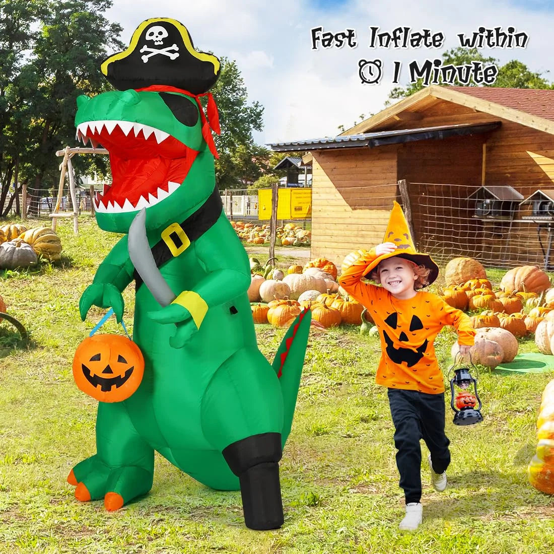 7FT  Halloween Dinosaur Inflatable