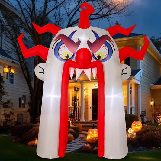 Halloween Inflatables 12.8 FT Clown Archway Inflatable Halloween Arch with Ghost